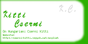 kitti cserni business card